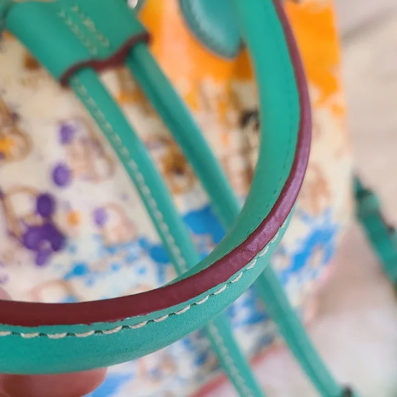 Dooney & Bourke 1975 Signature Paint Splatter Drawstring Bag & Matching Wallet - Picture 6 of 16